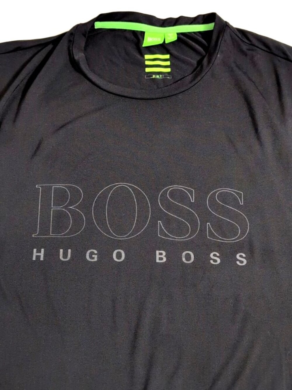 Hugo Boss Men's Silky Graphic Tee XXL Slim Fit Black/Silver Lightweight Soft VGC